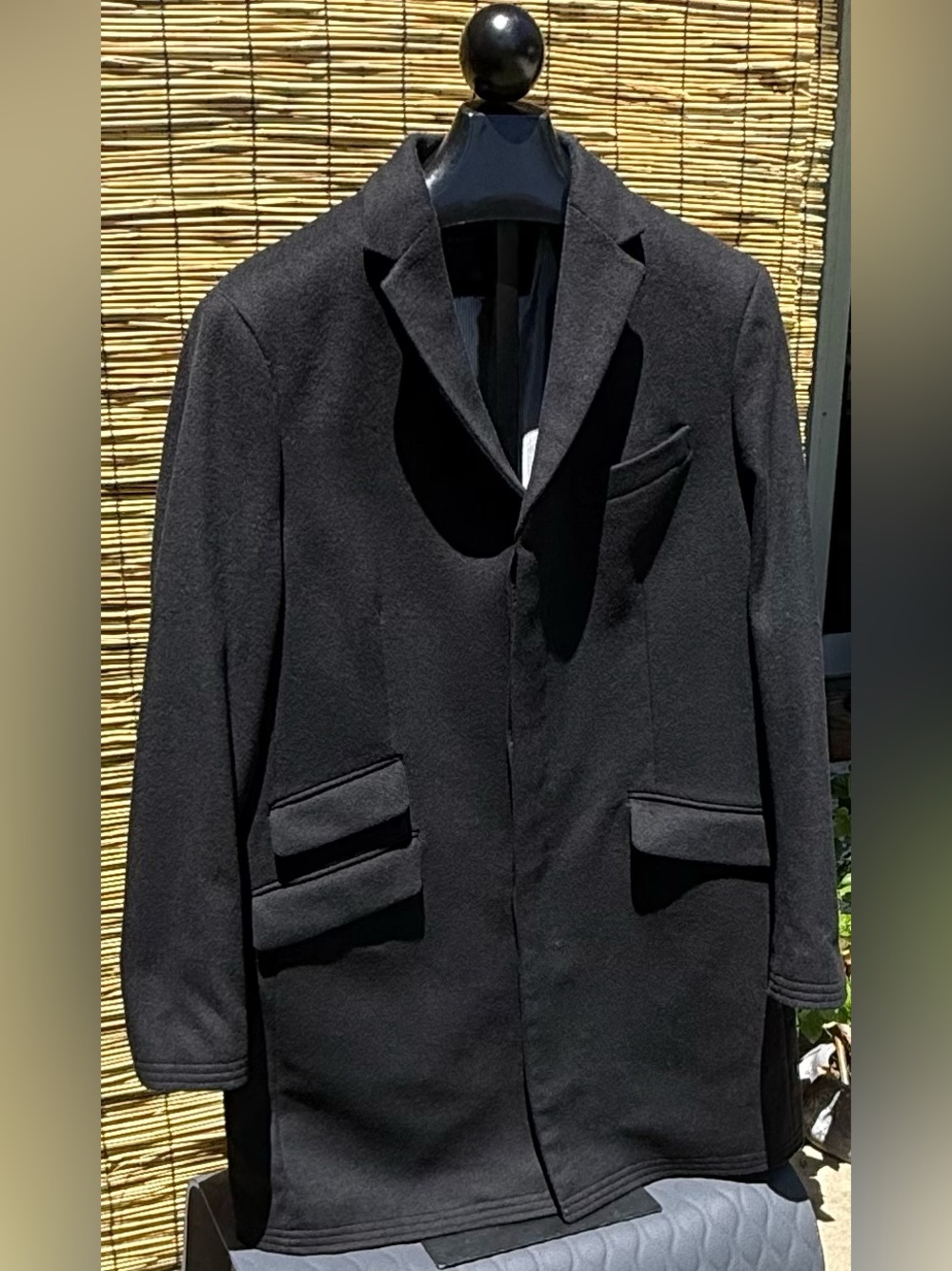 Banana Republic Black Wool-Blend Coat with Lined Interior Sz XL - Picture 2 of 16